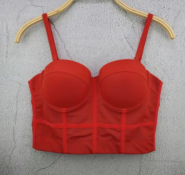 S M L XL 2XL 3XL модные сетчатый бюстгальтер пуш ап Bralet для женщин корсет бюстье ночного