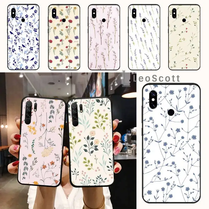 

Dried flowers pattern Phone Case For Xiaomi Redmi note 7 8 9 t max3 s 10 pro lite funda shell coque cover