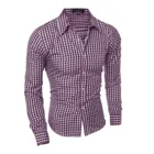 Мужские рубашки в клетку с длинным рукавом, Женская клетчатая рубашка Рабочий костюм рубашка Топ с отложным воротником Высокое качество Профессиональный мужской одежды