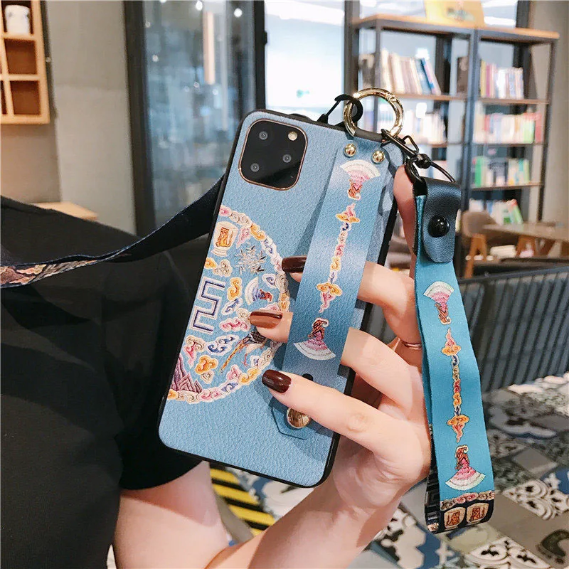 Чехол-держатель для телефона для iPhone 11 Pro XR XS MAX чехол для iPhone X 7 8 6 6s plus задняя крышка кольцо цветок ремешок тренд