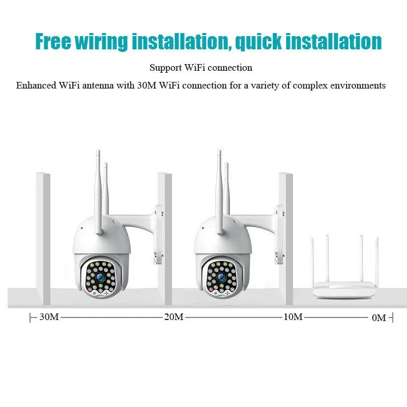 Горячая 1080P HD IP водонепроницаемая камера видеонаблюдения Открытый WiFi PTZ Безопасности Беспроводная инфракрасная камера