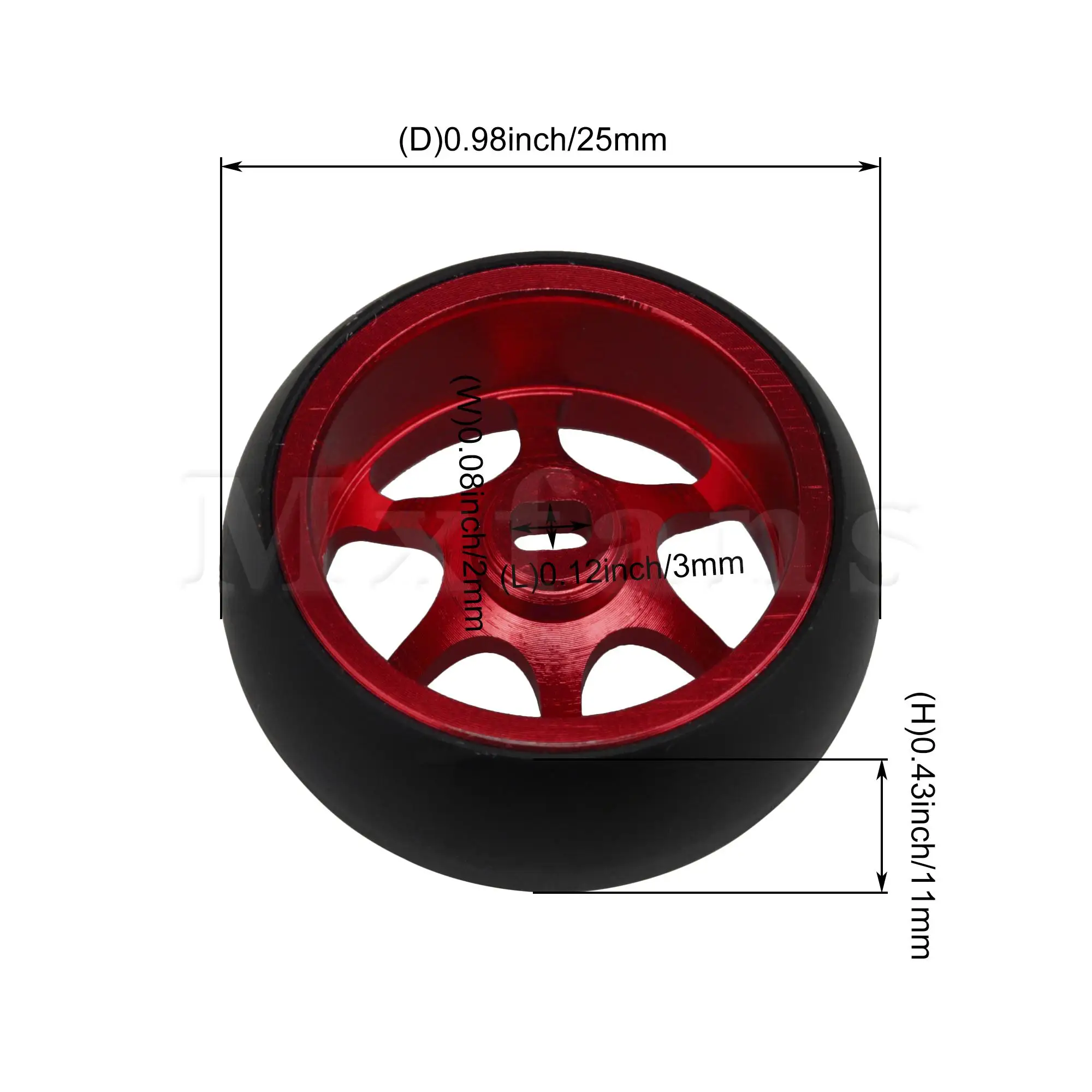 

Mxfans 4x RC Drift Car 6 Spoke Red Wheel Hub Tyre Replacement for WL 1:28 K969