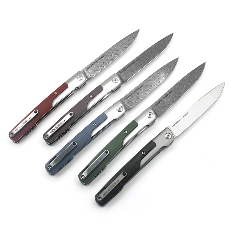 Online Nimoknives & Fat Dragon Original Desain M390 Pisau TC4 Titanium Alloy + Serat Karbon Menangani Keramik Bearing EDC Survival Knife
