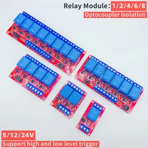 1pcs 2 Channel Relay Module, 5V12V24V, with Optocoupler Isolation Relay Module Output High/low Level Trigger Electronic DIY