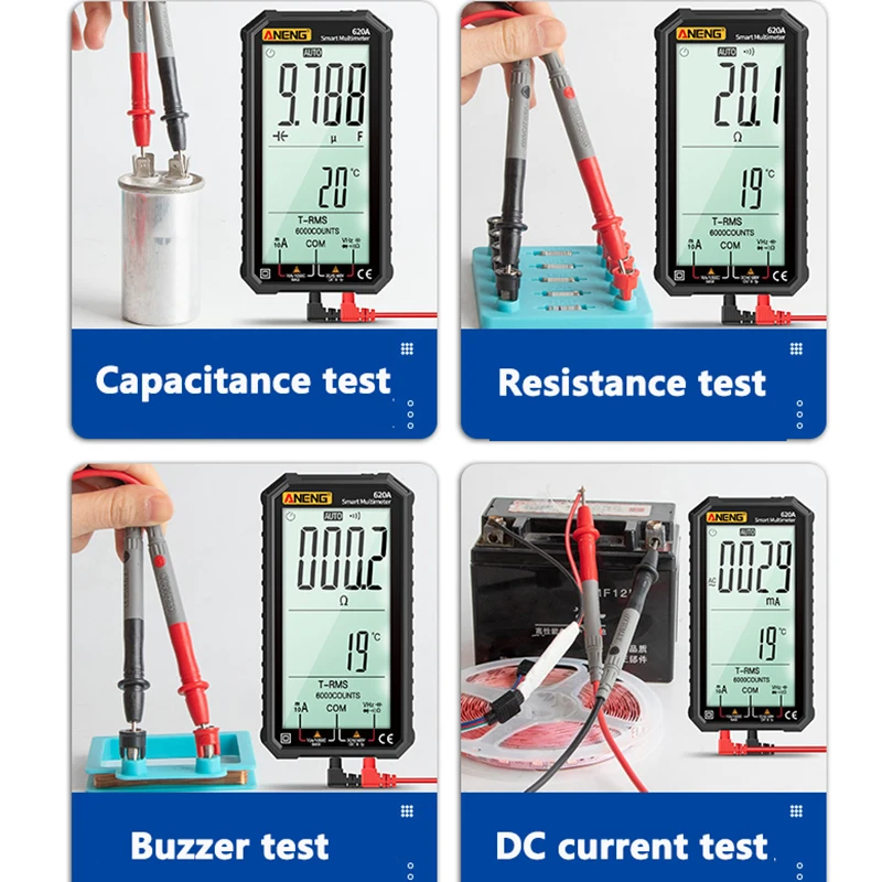 Professional Digital Multimeter Capacitance AC DC Voltmeter Ammeter Temp Transistor Tester True RMS Autorange Multimetro | Инструменты