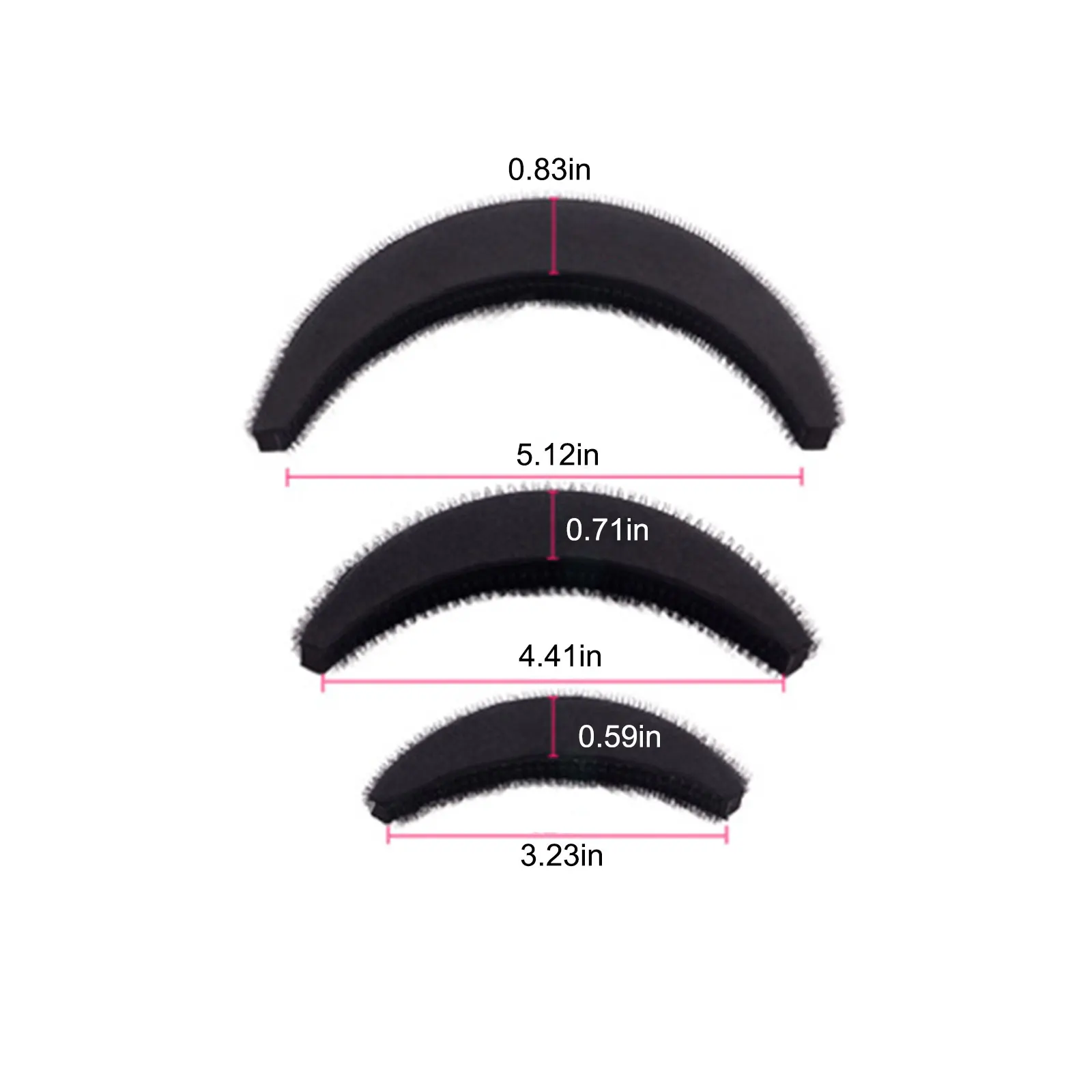 

3Pcs/set Hair Pads Hair Volume Increase Puff Hair Bun Maker Donut Magic Foam Sponge Bump Up Insert Base Hair Styling Accessories