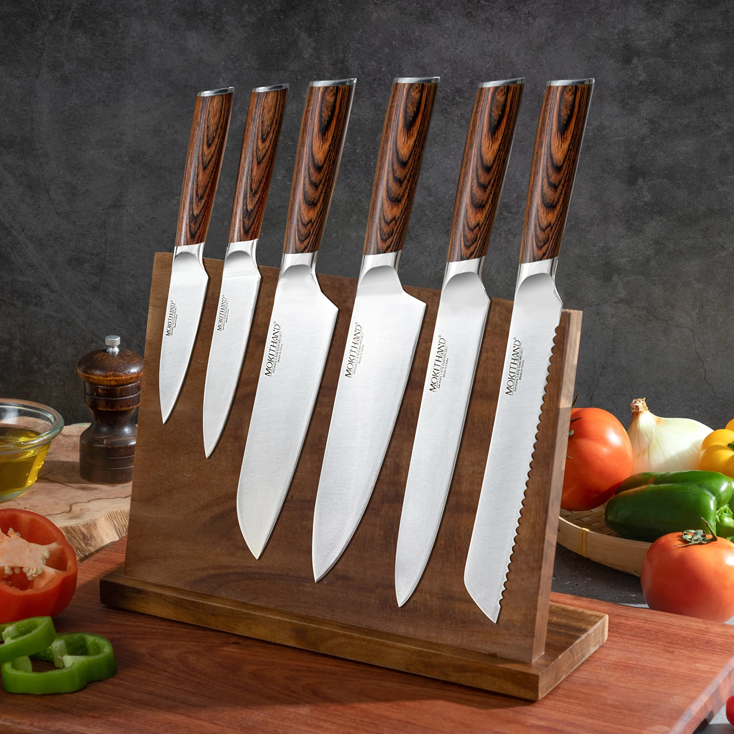 

Kitchen Knife Japanese Chef Knives Set Professional Germany 1.4116 High Carbon Steel Vegetable Santoku Bread Knife for Cooking