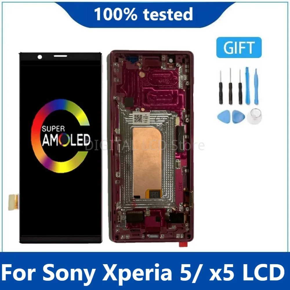 

6,1 "оригинальный AMOLED для Sony Xperia 5 ЖК-дисплей сенсорный экран дигитайзер в сборе X5 для Sony X5 ЖК-дисплей с заменой рамки