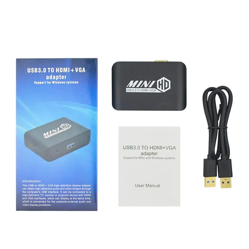BEESCLOVER USB3.0 к HDMI + VGA адаптер для MAC и Windows открытый горшок набор Apple системы USB 2 0 3
