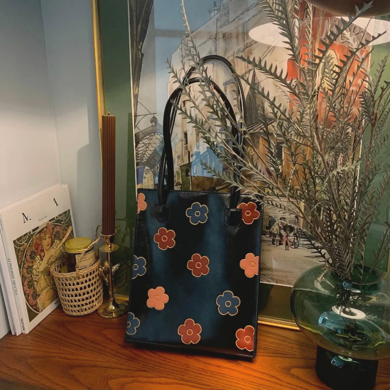 

PU Leather Women Clutch Purse Handbags Vintage Flower Ladies Shoulder Bags Fashion Design Floral Female Girls Small Tote Bag