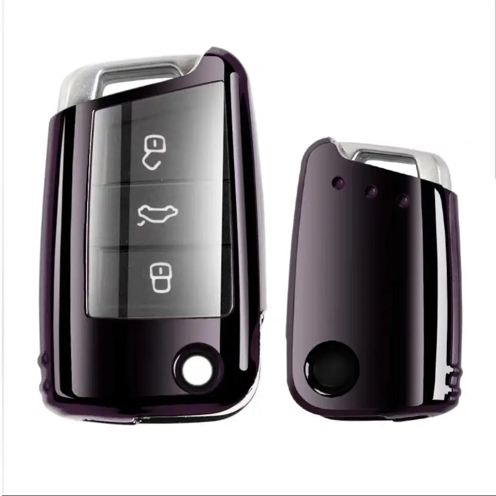 ТПУ чехол для автомобильного ключа с дистанционным управлением Volkswagen Golf 7 Mk7 Skoda