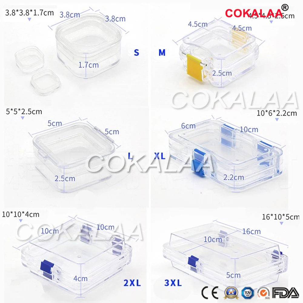 

10 Pieces/ lot Dental Lab Material Big Dental Tooth Box with Film High Quality Dental Supply Dental False Teeth Storage