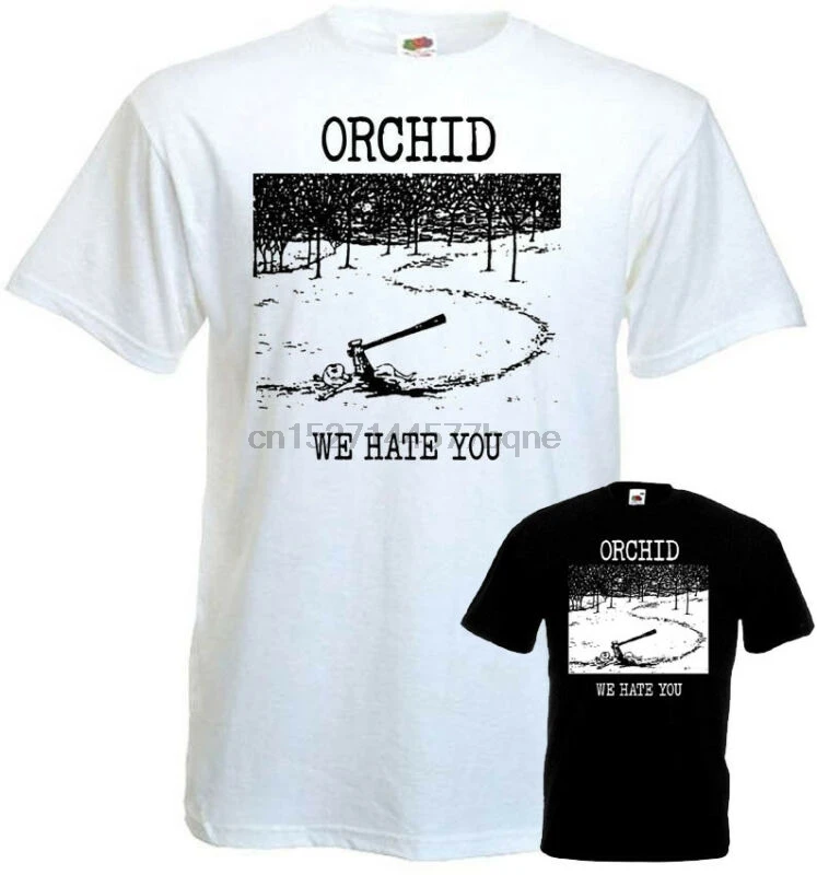 Футболка Orchid We Hate You v1 белого и черного цвета в стиле панк все размеры S 5XL(1)|Мужские