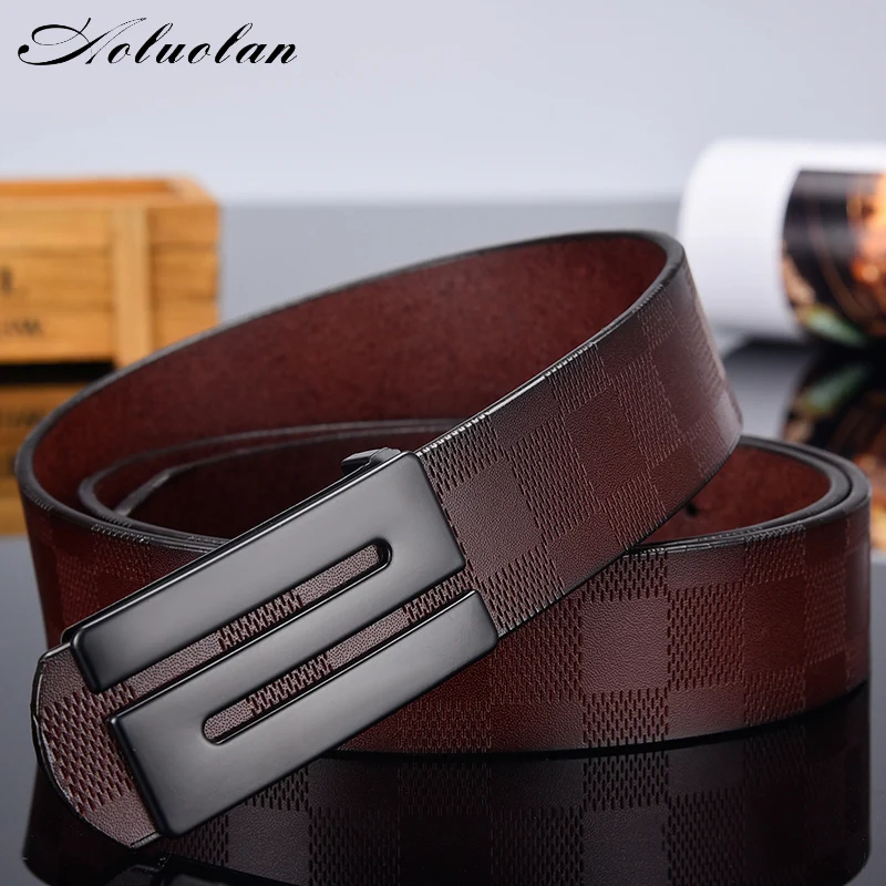 Aoluolan brand men's high-quality fashion belt, women's casual wild belt, white belt, exquisite fashion S-shaped buckle design.