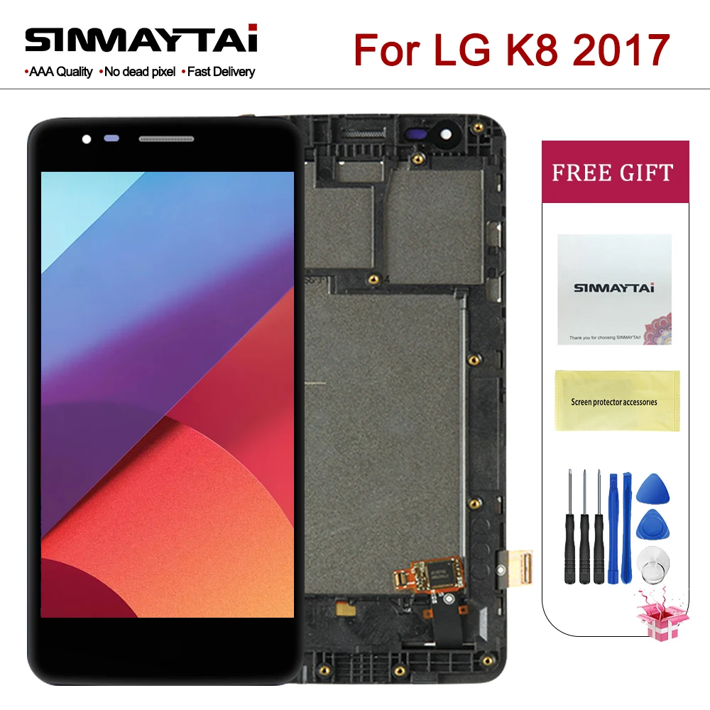 ЖК дисплей с дигитайзером сенсорного экрана 5 0 дюйма для LG K8 2017 X240 рамкой в сборе