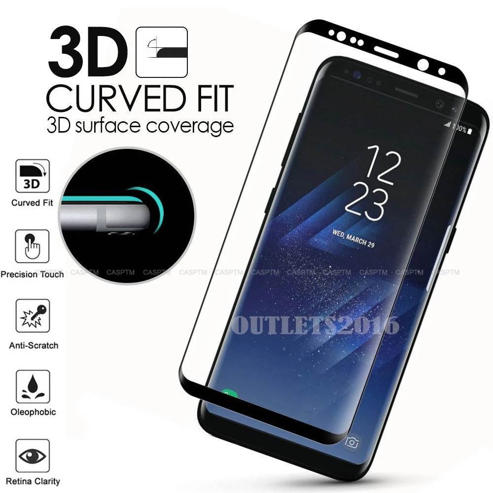 3D Curved Edge Full Cover Tempered Glass For Samsung Galaxy S9 Plus Note 8 S8 Plus S8 S7 Protective Glass Protective Film Coque