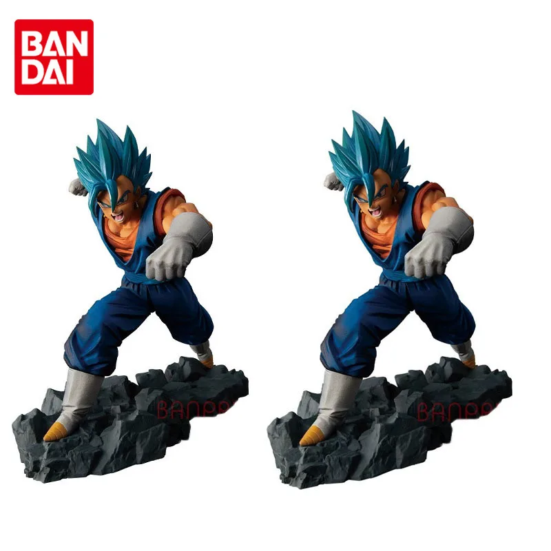 

Spot Bandai Genuine Dragon Ball Burst Fierce Battle Vegeta Super Blue Blue Hair Pair Punch Action Figures Toys For Children.