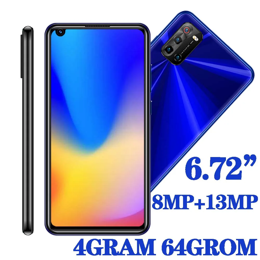 

6,72 дюймов Экран смартфонов 10 Lite 4G Оперативная память + 64G Встроенная память 8MP + 13MP прочная защитная пленка/задняя Камера мобильных телефонов ...