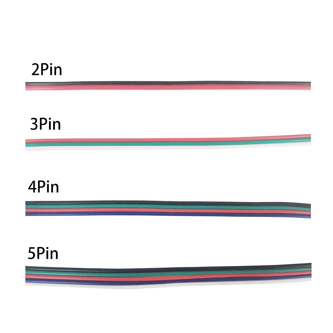 2/3/4/5Pin Светодиодная лента 22AWG проводной кабель для WS2812B WS2811 SK6812 5050 2835 5730