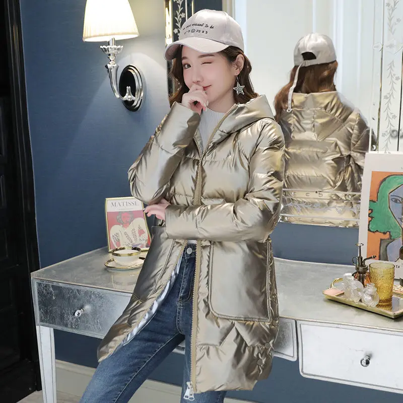 2023  Women Fashion Winter Coat Female Long Slim Thicken Warm Cotton Padded Jackets Parkas Ladies Wadded Outwear Q8