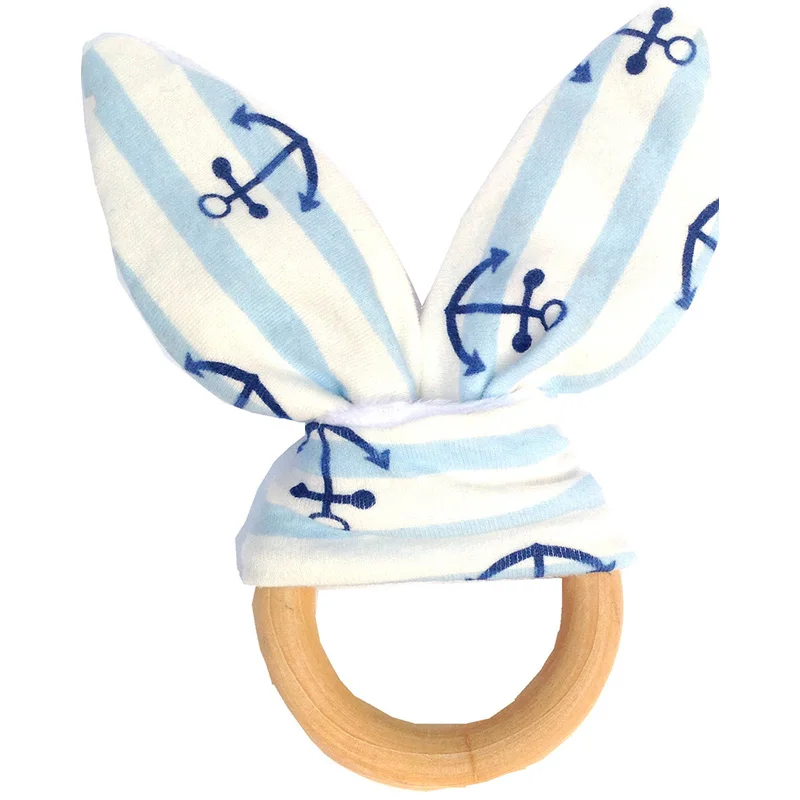

Baby Rabbit Ear Teether Safe Wood Training Nursing Teething Ring Organic Wooden Ring Nursing Training Teethers Toy Gift