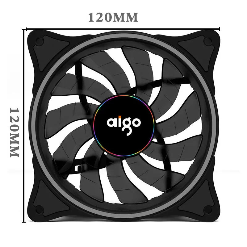 Кулер Aigo V1 для ПК бесшумный вентилятор 120 мм со светодиодной подсветкой 12 В 3