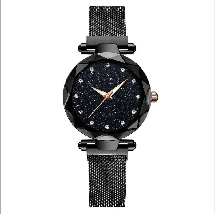 star FMW03black Роскошные женские часы модные элегантные магнитные пряжки Vibrato Фиолетовые женские наручные часы Звездное небо римские Кварцевые часы подарок - Цвет: star FMW03black