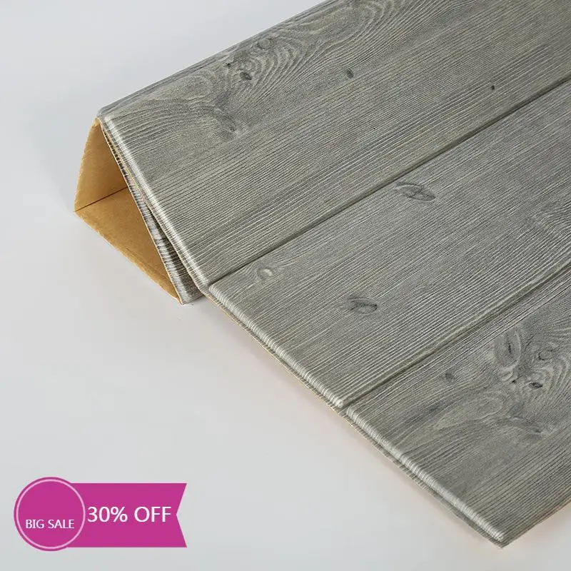 3D древесины Водонепроницаемый стены Стикеры самоклеящаяся панели наклейка 70*70