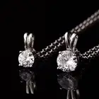 Женское ожерелье из серебра S925 пробы, кулон под Муассанит 1ct-3ct, D-образная подвеска с четырьмя крапанами, классические ювелирные украшения