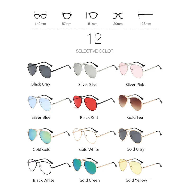 

RBRARE Classic Sunglasses Women Metal Frame Transparent Ocean Film Sun Glasses Vintage Reflective Mirror Outdoor Sunglasses Men