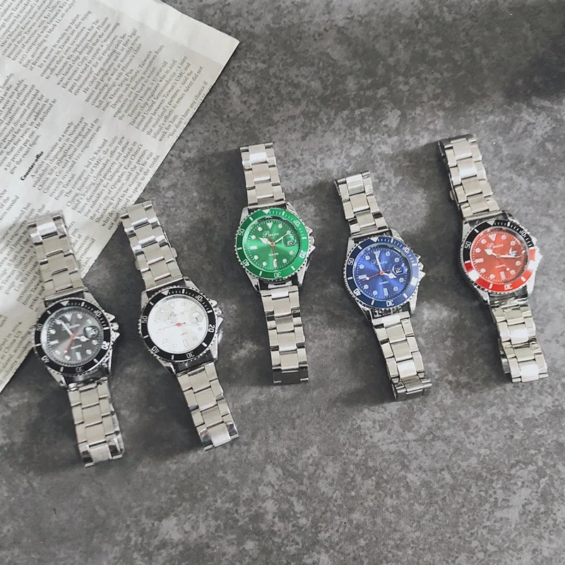 Мужские часы люксовый бренд Топ из нержавеющей стали Кварцевые Календарь