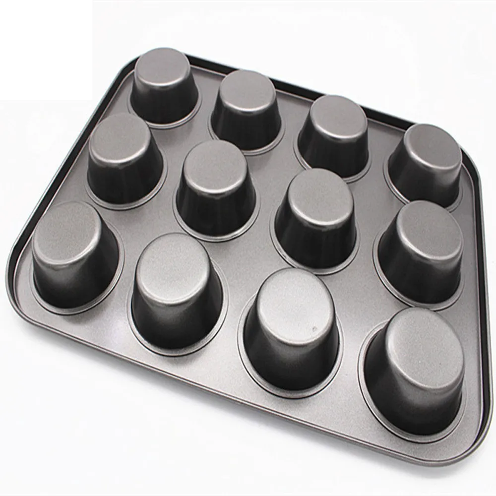 

12 Cup Cupcake Pan Muffin Tray Cupcake Mold Muffin Pan Carbon Steel Baking Pan Non Stick Bakeware Biscuit Pan Microwave Cake