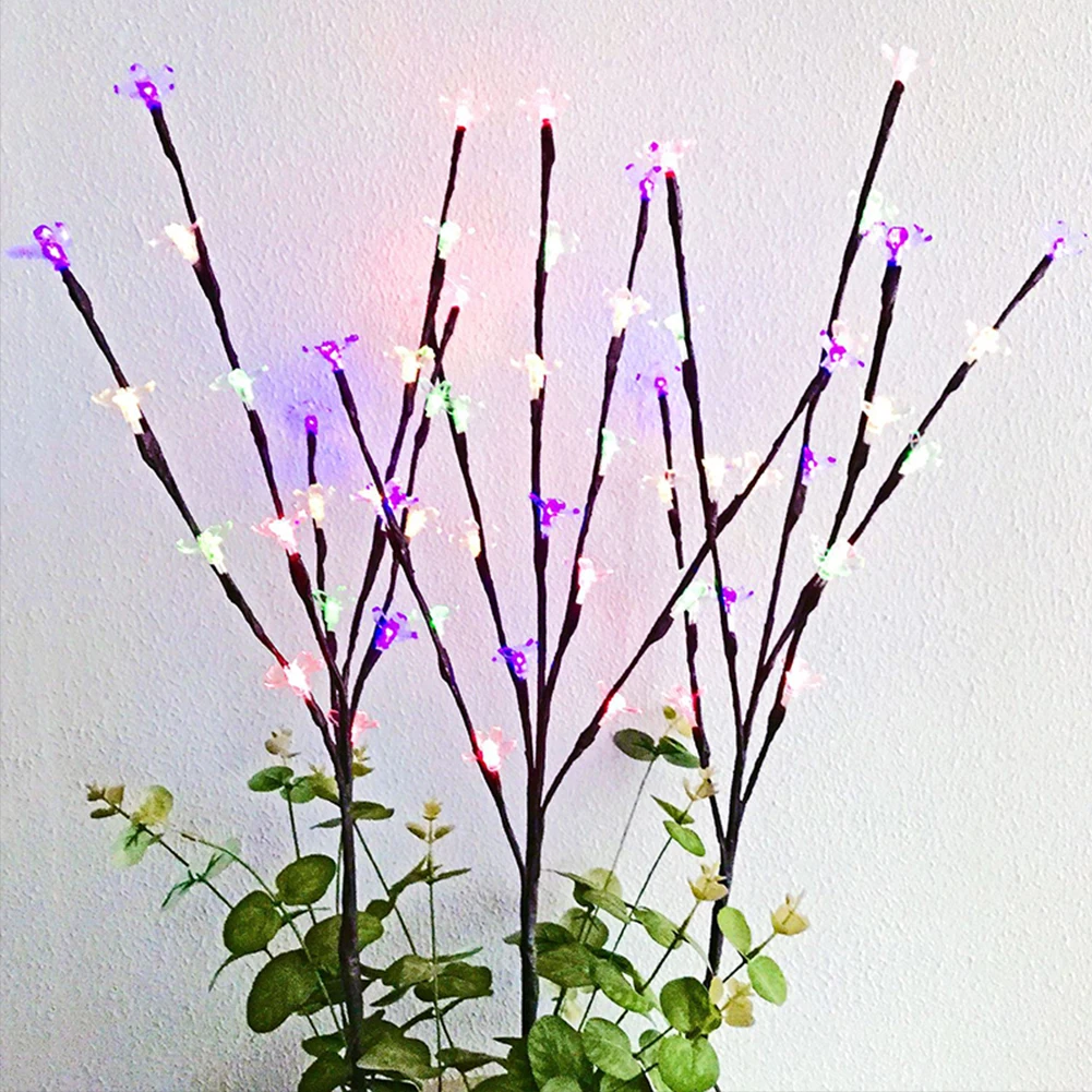 3pcs/set Cherry Tree Solar Lamp Decoration Ornamental Durable Garden Branches 60 LED Blossom Lights Plastic Waterproof Outdoor | Лампы и