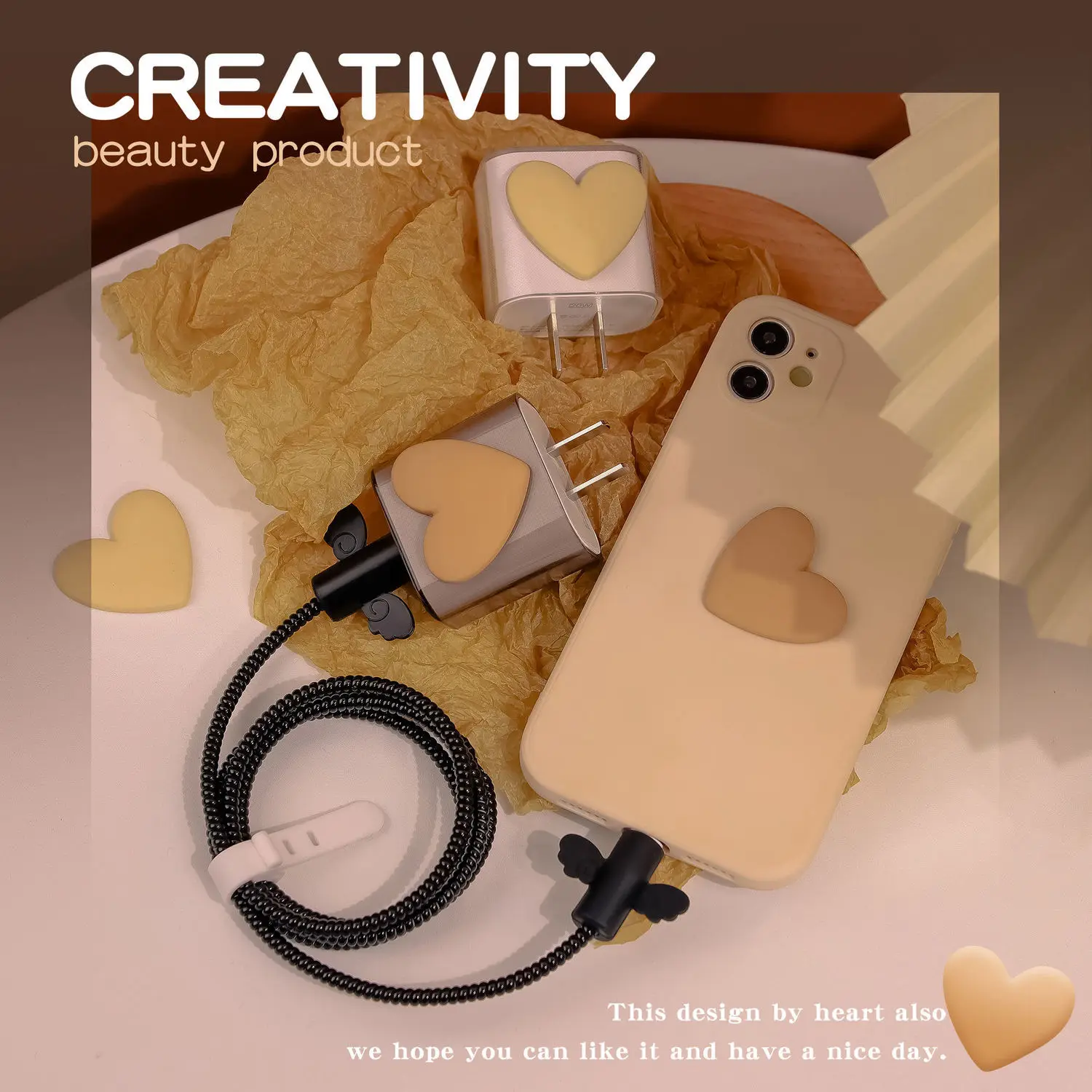 3D защита кабеля в форме сердца держатель протектор шнура телефона для iPhone / iPad 18
