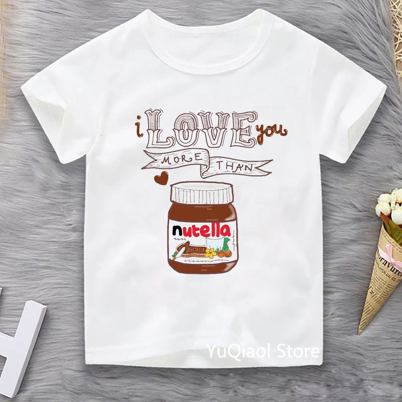 

Harajuku Kawaii Cartoon Nutella Squirrel T Shirt Kids Cute Animal Print T-Shirt Baby Boys Clothes Summer Top For Girls T-Shirts