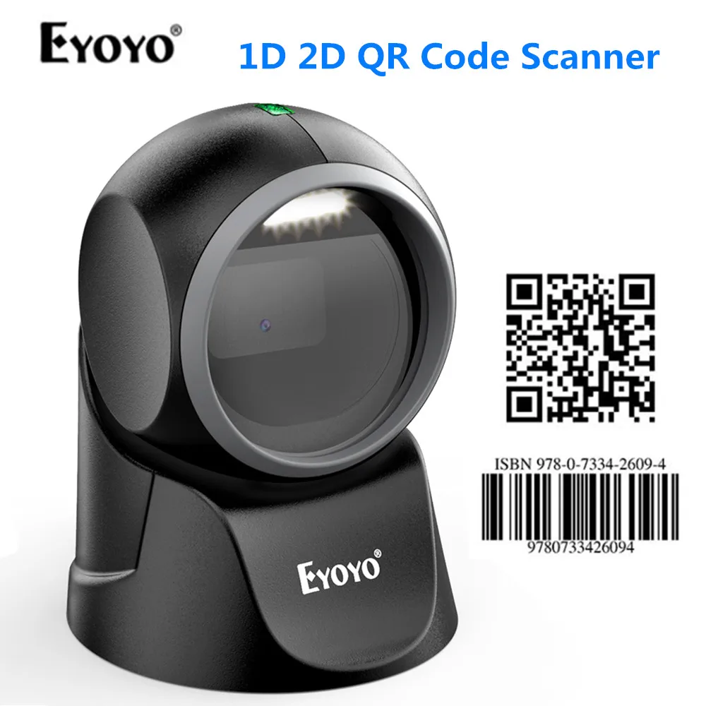 Eyoyo EY-7100 1D/2D настольный сканер штрих-кода всенаправленный проводной USB штрих-кодов