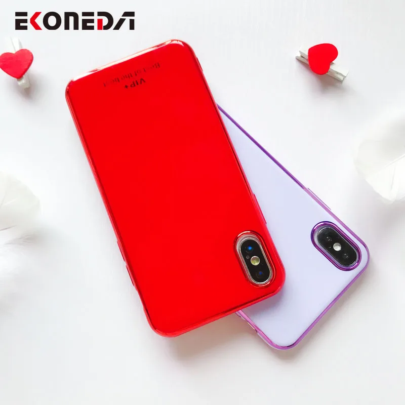 EKONEDA Карамельный цвет гальванический чехол для iPhone 7 Чехол Силиконовый мягкий XR X