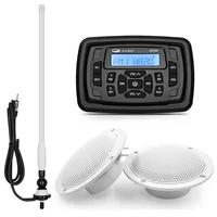 boat radio audio system waterproof marine stereo bluetooth receiver car mp3 player1 pair 4inch marine speakeram fm antenna