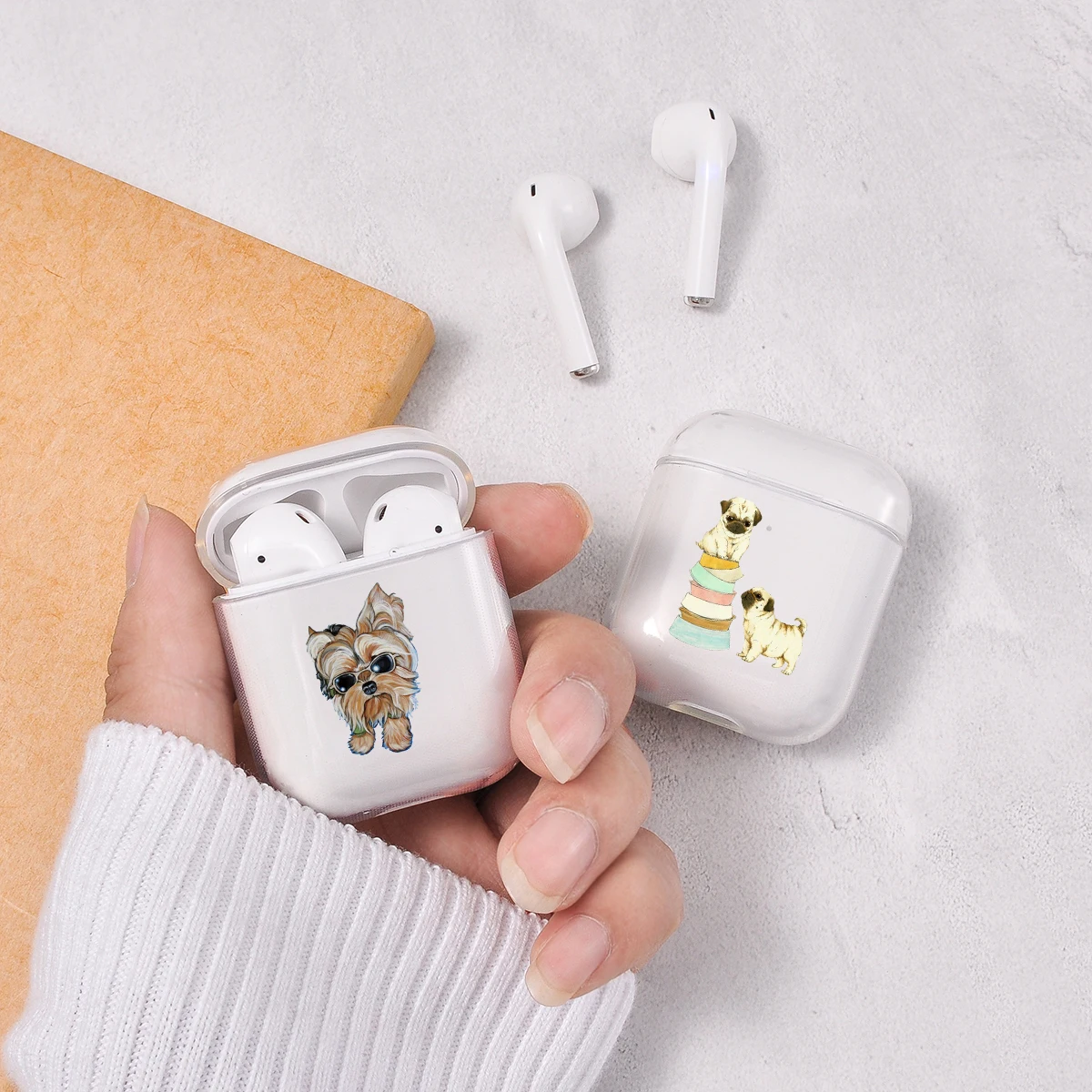 Чехол для Airpods милый чехол наушников AirPods Мультяшные животные собаки аксессуары