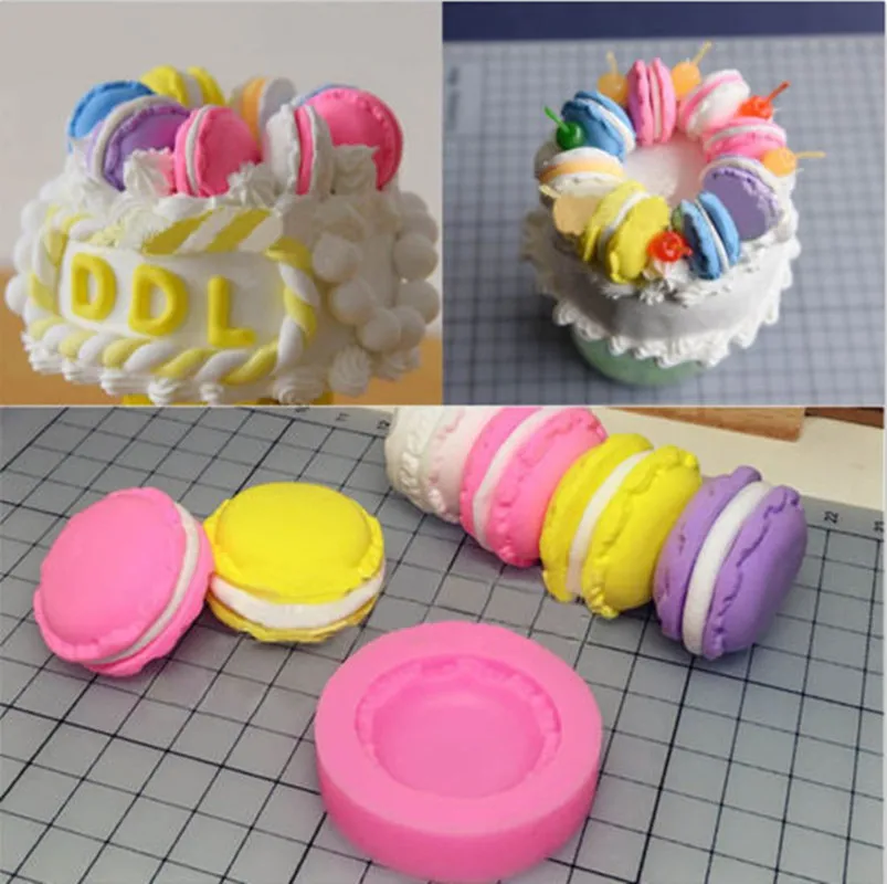 

3D Macaroon Silicone Mould Chocolate Cake Handmade Candle Soap Mould Decor Bake Icing Fondant Mold DIY Kitchen Tools