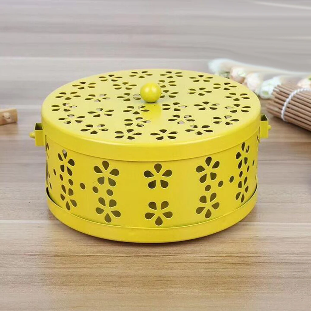 

Retro Hollow Out Mosquito Coil Holder Handle Box for Teahouse Home