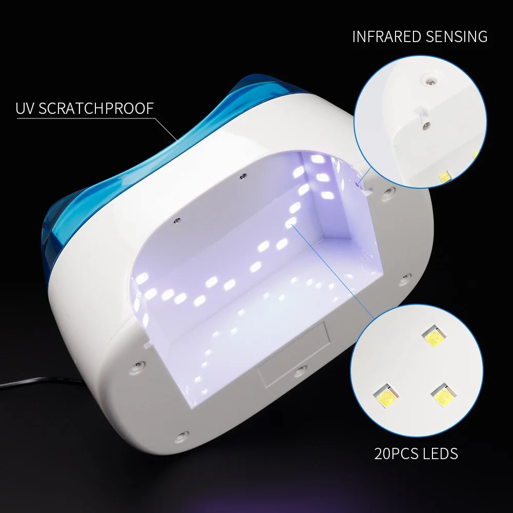 2019 Новый светодиодный УФ лампа для ногтей Сушилка инструмент маникюра