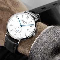 simplicity man automatic mechanical watch men fashion watches sapphire glass leather waterproof sport clock relogio masculino