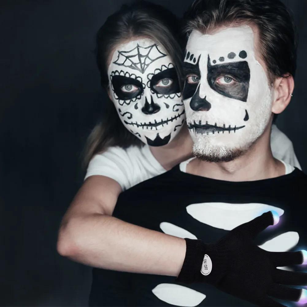 Перчатки для Хэллоуина светодиодный светящийся макияж вечерние реквизит