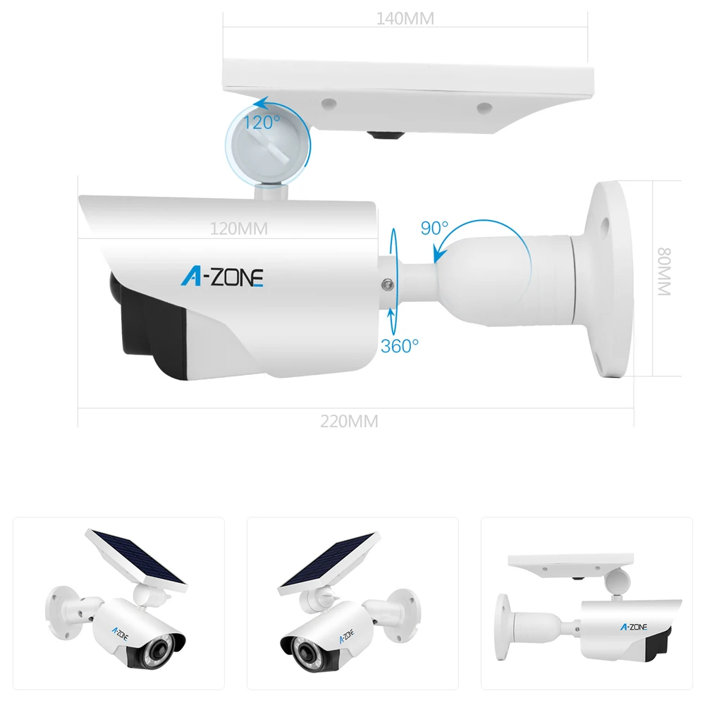 Водонепроницаемый IP66 поддельная камера солнечной зарядки открытый сад имитация
