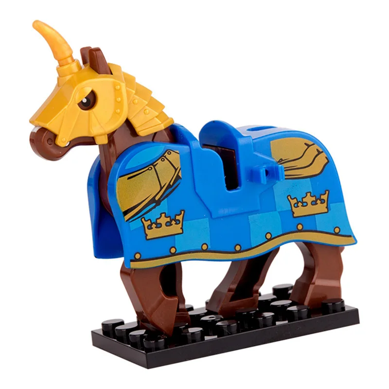 

Single Medieval Knights War Armored Horse Wild Animal Figure Horse Building Blocks MOC Accessories Sets Model Kits Bricks Toys