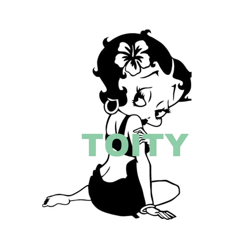 17 видов конструкций Betty Boop Наклейка на стену Крылья Ангела дьявол цыпленок поцелуй мою задницу виниловая наклейка детская спальня настенная наклейка для детской комнаты домашний декор - Цвет: H72cm x W57cm