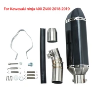 motorcycle exhaust pipe with db killer muffler pipe for kawasaki ninja 400 z400 2018 2019 link middle pipe escape slip on