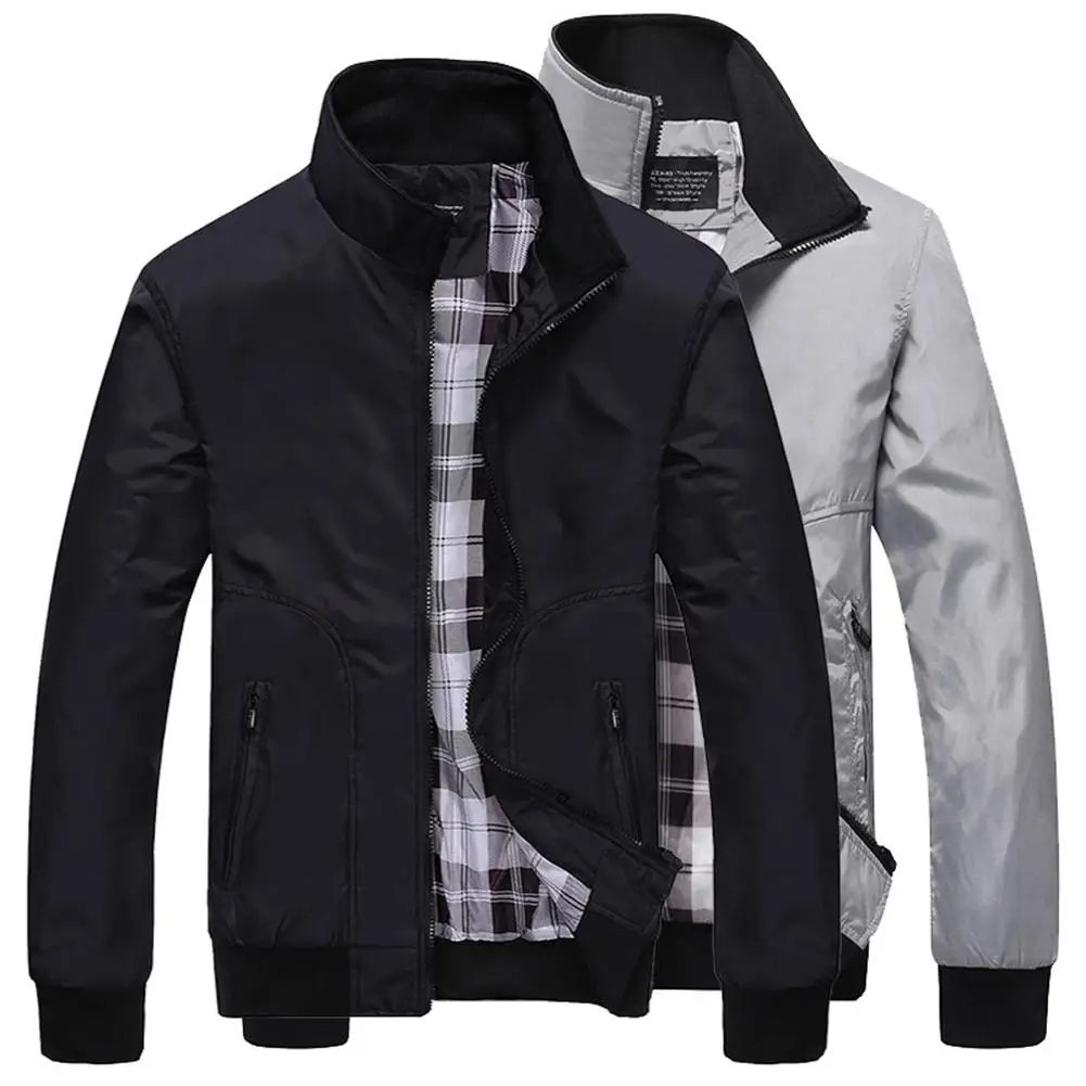 

Coat Jacket Overcoat Jacket Coat Outwear Casual Coat Fashion Men Winter SolidColor Stand Collar Zipper Pockets Coat Pilot Jacket