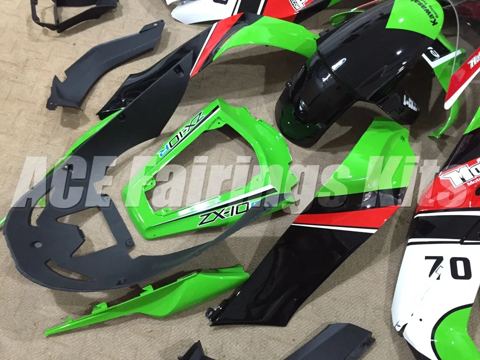 Литья под давлением) ABS полный комплект обтекателя подходит для Kawasaki Ninja ZX-10R ZX10R 2011- 11 12 13 14 15 Обтекатели на заказ 70